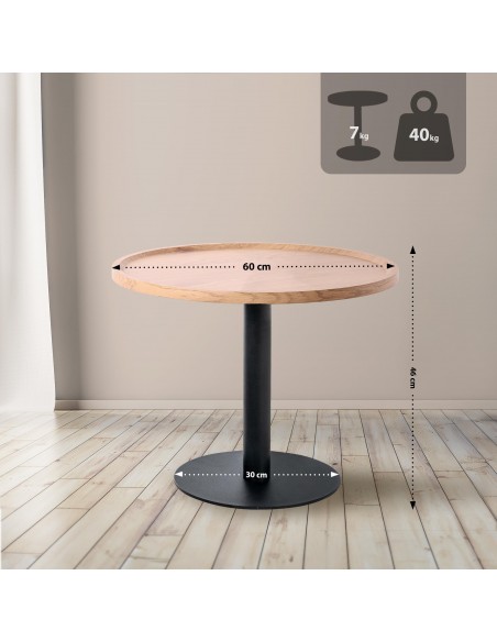 rundt sofabord træ sort moderne design eg