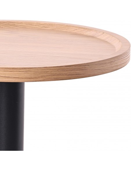 rundt sofabord træ sort moderne design eg