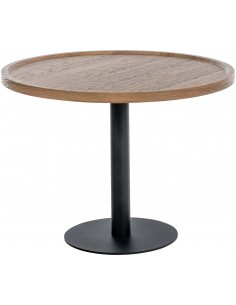 rundt sofabord træ sort moderne design brun