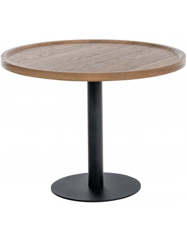 rundt sofabord træ sort moderne design brun