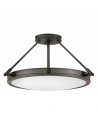COLLIER Plafond i stål og glas Ø55,9 cm 4 x E14 - Oxideret sort/Opalhvid