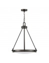 COLLIER Loftlampe i stål og glas Ø54,3 cm 4 x E14 - Oxideret sort/Opalhvid