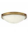 COLLIER Plafond i stål og glas Ø48,3 cm 3 x E27 - Antik messing/Opalhvid