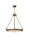 COLLIER Loftlampe i stål og glas Ø54,3 cm 4 x E14 - Antik messing/Opalhvid