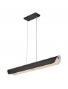 ARCO Langbordspendel i stål og glas 116,8 x 11,2 cm 43W LED - Oxideret sort/Klar rillet