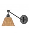 ARTI Væglampe i stål og rattan H24,2 cm 1 x E27 - Mat sort/Natur