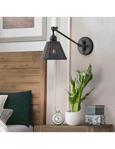 væglampe moderne design sort soveværelse sengelampe
