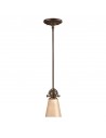 MAYFLOWER Loftlampe i stål og glas Ø12,7 cm 1 x E27 - Aldret bronze/Rav