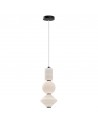 BIJOU Loftlampe i stål og opalglas Ø19,8 cm 20W LED - Mat sort/Mat opalhvid