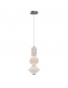 BIJOU Loftlampe i stål og opalglas Ø19,8 cm 20W LED - Børstet nikkel/Mat opalhvid