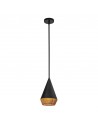 DAPHNE Loftlampe i stål og natur reb Ø18,1 cm 1 x E27 - Mat sort/Naturbrun