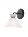 HALSTON Væglampe i stål og opalglas H22,2 cm 1 x E14 - Mat sort/Opalhvid