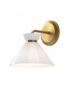 HALSTON Væglampe i stål og opalglas H22,2 cm 1 x E14 - Børstet guld/Opalhvid