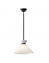 HALSTON Loftlampe i stål og opalglas Ø35,8 cm 1 x E27 - Mat sort/Opalhvid