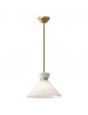 HALSTON Loftlampe i stål og opalglas Ø35,8 cm 1 x E27 - Børstet guld/Opalhvid