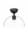 JUDE Plafond i stål og glas Ø30,5 cm 1 x E27 - Mat sort/Klar
