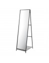 Gulvspejl i metal og glas H160 x B44 cm - Sort