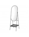 Gulvspejl i metal og glas H160 x B46 cm - Sort