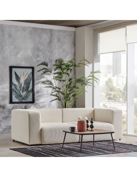 sofa modulsofa moduler moderne design stof 2 personer billig beige