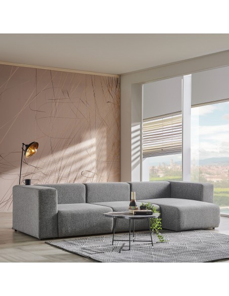 chaiselongsofa chaiselong sofa billig højrevendt stof grå