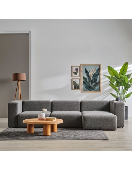 chaiselongsofa chaiselong sofa billig højrevendt stof grå