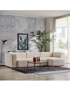 chaiselongsofa chaiselong sofa billig højrevendt stof beige 2
