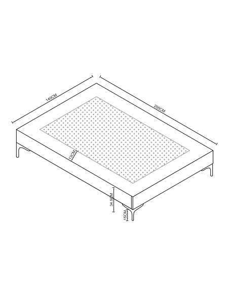 sengeramme med madras 140x200 140 sengestel stof seng