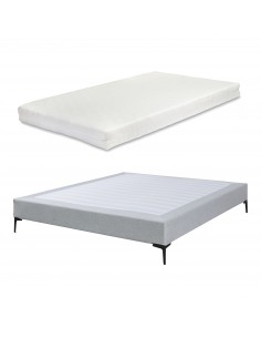 sengeramme med madras 140x200 140 sengestel stof seng