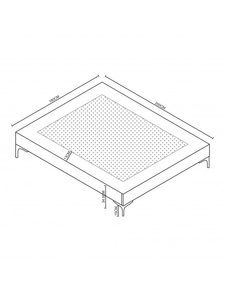 sengeramme med madras 160x200 160 sengestel stof seng