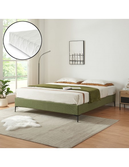 sengeramme med madras 180x200 180 sengestel stof seng