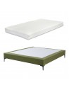 CORDY Sengeramme med madras i ripcord polyester 180 x 200 cm - Grøn