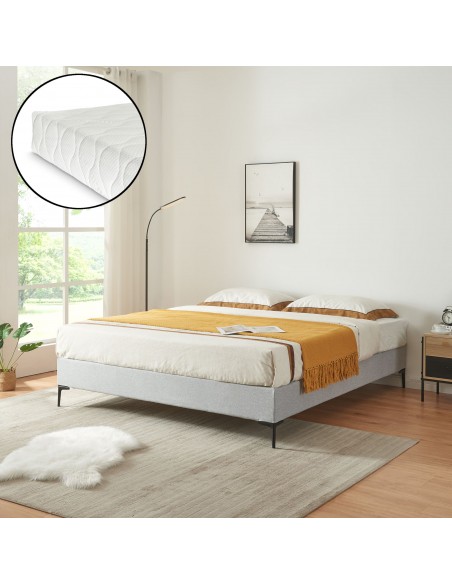 sengeramme med madras 180x200 180 sengestel stof seng
