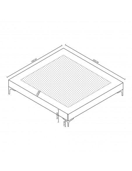 sengeramme med madras 180x200 180 sengestel stof seng