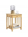 Sengebord med skuffe i bambus H51 x B40 x D35 cm - Natur