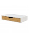 Væghængt sengebord i bambus H8 x B40 x D24 cm - Natur/Hvid