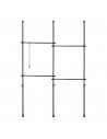Garderobe teleskop stativ i stål H105 - 278 x B150 - 230 cm - Sort