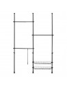 Garderobe teleskop stativ i stål H105 - 278 x B160 - 200 cm - Sort