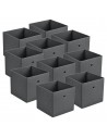 10 x Foldekasser i polyester H28 x B30 x D30 cm - Grå