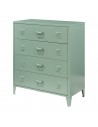LINNA Kommode i metal H92 x B80 x D40 cm - Mat grøn