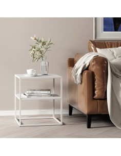 sengebord med hylde hvid natbord 2