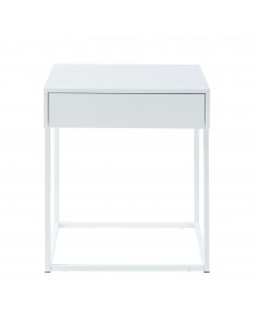 sengebord med skuffe hvid natbord