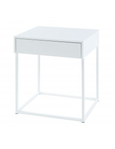 sengebord med skuffe hvid natbord 2