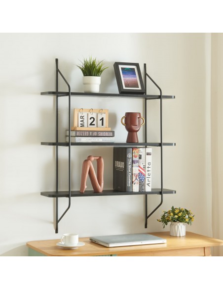 moderne hylde string sort metal