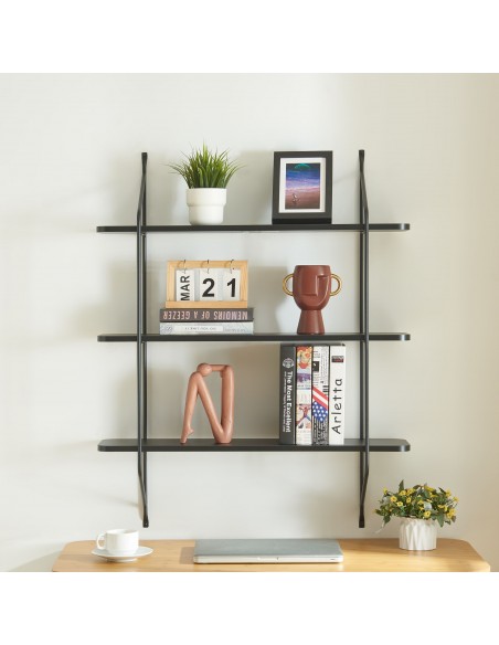 moderne hylde string sort metal