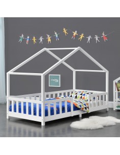 børneseng husseng hus træ indretning til børneværelset hvid 90 200 2