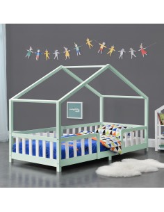 børneseng husseng hus træ indretning til børneværelset hvid 90 200 2