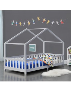 børneseng husseng hus træ indretning til børneværelset hvid 90 200 2