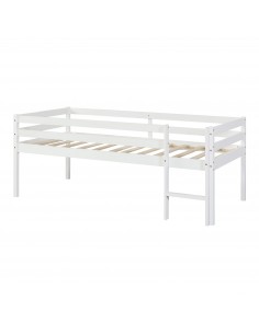 børneseng træ indretning til børneværelset hvid 90 200 højseng halvhøj halvhøjseng