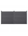 Komplet WPC Havehegn i aluminium og komposit H183 x B357 cm - Grå