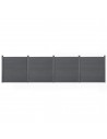 Komplet WPC Havehegn i aluminium og komposit H183 x B705 cm - Grå